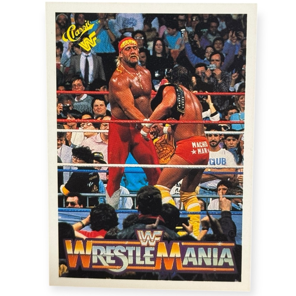 Topps WrestleMania Trading Card - Red and Yellow